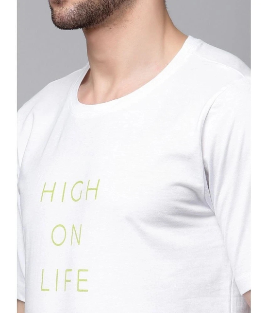 Rigo Cotton Oversized Fit Printed Half Sleeves Mens T-Shirt - White ( Pack of 1 ) - None