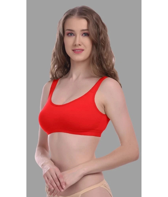 Madam - Red Cotton Blend Non Padded Womens Everyday Bra ( Pack of 1 ) - None