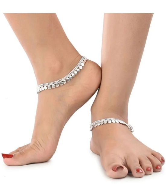 AanyaCentric - Silver Anklets ( Pack of 1 ) - Silver