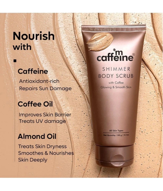 mCaffeine Shimmer Body Scrub with Coffee for Smooth & Glowing Skin Scrub 150 g (Pack of 1)