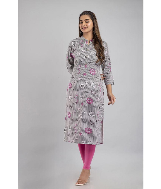 MAUKA - White Rayon Women''s Straight Kurti ( Pack of 1 ) - None