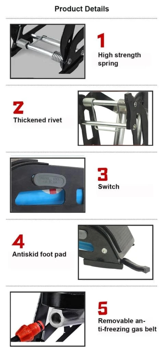 PORTABLE HIGH PRESSURE FOOT AIR PUMP COMPRESSOR FOR CAR AND BIKE