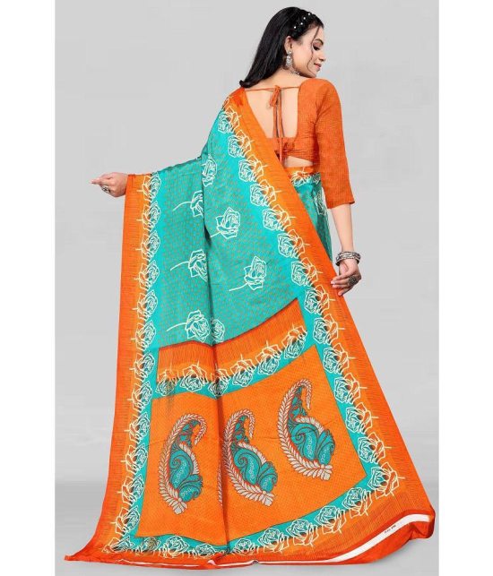 LEELAVATI - Orange Crepe Saree With Blouse Piece ( Pack of 1 ) - Orange