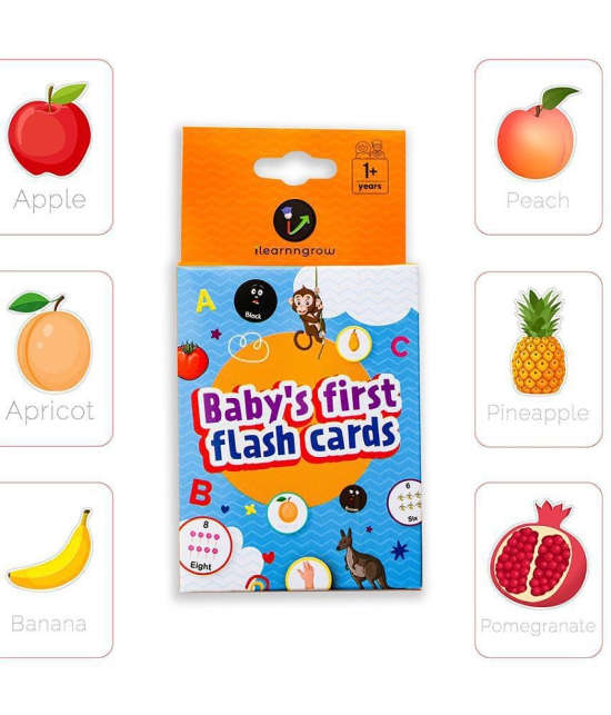 ILEARNNGROW Fruits Flash Cards - Pasting fruits on dotted line and velcro based Pasting for experiential learning. Cards for Kids Early Learning | Easy & Fun Way of Learning 1+ years - Multi