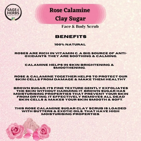 ROSE CLAMINE CLAY SUGAR FACE & BODY SCRUB-50 g