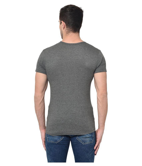 Vimal Jonney Cotton Blend Grey Solids T-Shirt - None