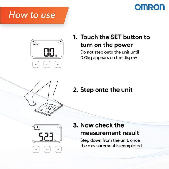 Omron HBF 214 Digital Full Body Composition Monitor with 4 User & Guest Mode Feature to Monitor BMI, Body Age, Vesceral Fat Level, Body Fat & Skeletal Muscle Percentage (White)