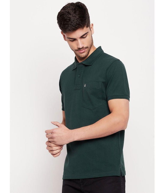 UNIBERRY - Dark Green Cotton Regular Fit Mens Polo T Shirt ( Pack of 1 ) - None