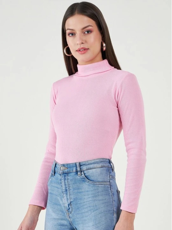 Long Sleeves Turtle Neck Cotton Fitted Top