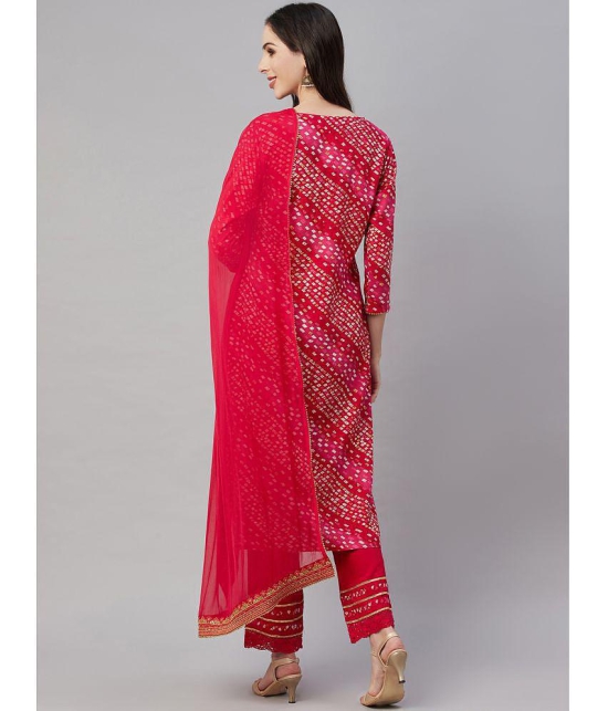 AMIRA'S INDIAN ETHNICWEAR - Pink Straight Rayon Women's Stitched Salwar Suit ( Pack of 1 ) - None