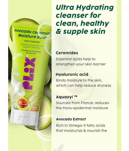 Plix Barrier Repair Regime with Avocado Ceramide Moisture Rush Serum & Cleanser(Pack of 2)