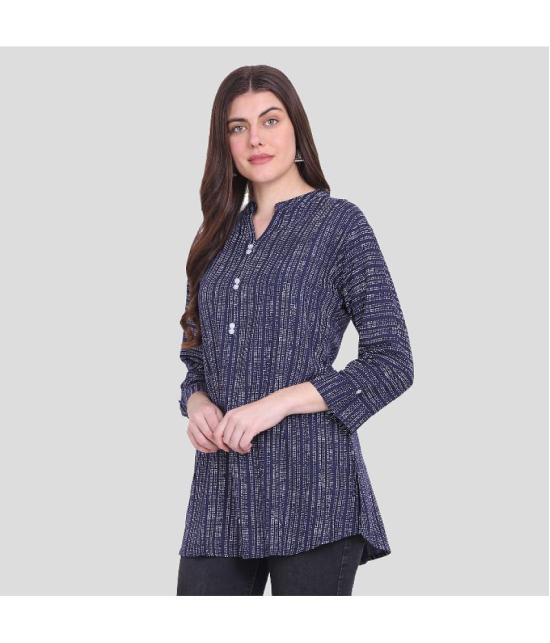 PPTHEFASHIONHUB - Blue Rayon Women's Regular Top ( Pack of 1 ) - None