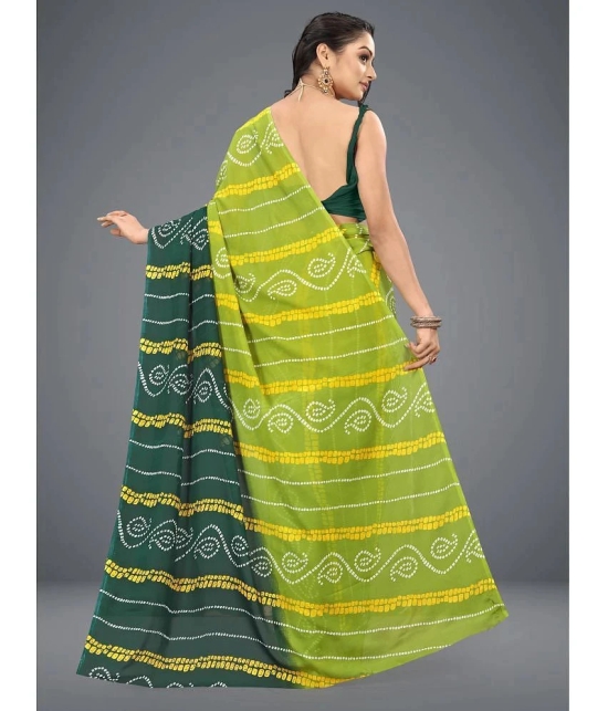 ANAND SAREES - Green Georgette Saree Without Blouse Piece ( Pack of 1 ) - Green