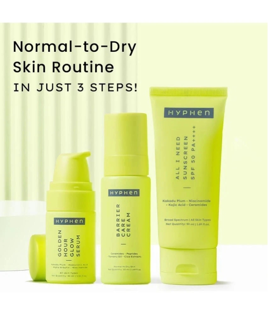 Hyphen Daily Face Care Regime - Normal to Dry Skin | with Face Serum Face Moisturizer & Sunscreen