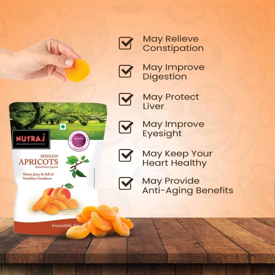 Nutraj Premium Dried Pitted Turkish Apricots 200gm 200g (Pack of 2)