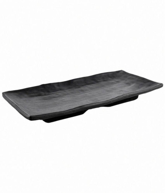 Good Homes 2 Pcs Melamine Black Platter - Black