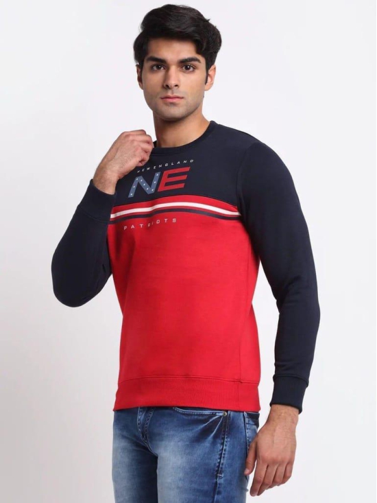 Rodamo  Men Red Colourblocked Sweatshirt