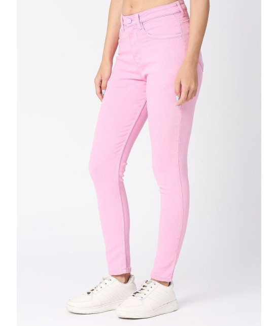 CEFALU - Pink Denim Skinny Fit Womens Jeans ( Pack of 1 ) - None