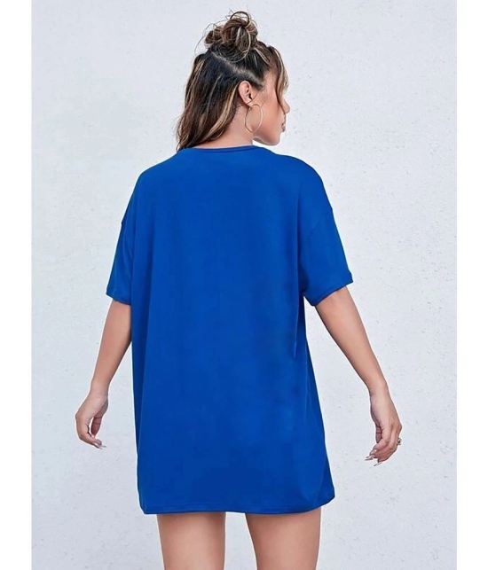 Leotude - Blue Cotton Blend Oversized Womens T-Shirt ( Pack of 1 ) - None