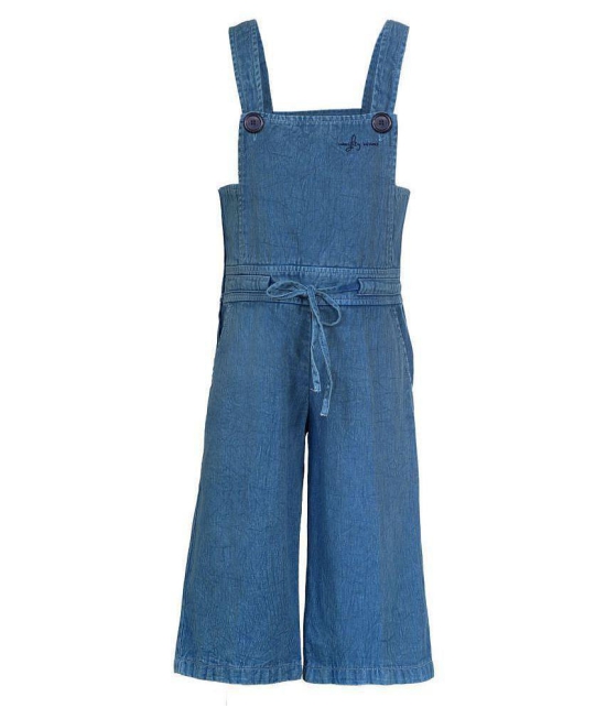 Naughty Ninos - Blue Cotton Girls Dungarees ( Pack of 1 ) - None