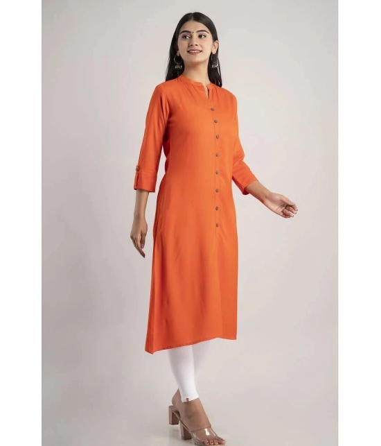 MAUKA - Orange Rayon Womens Straight Kurti ( Pack of 1 ) - 4XL