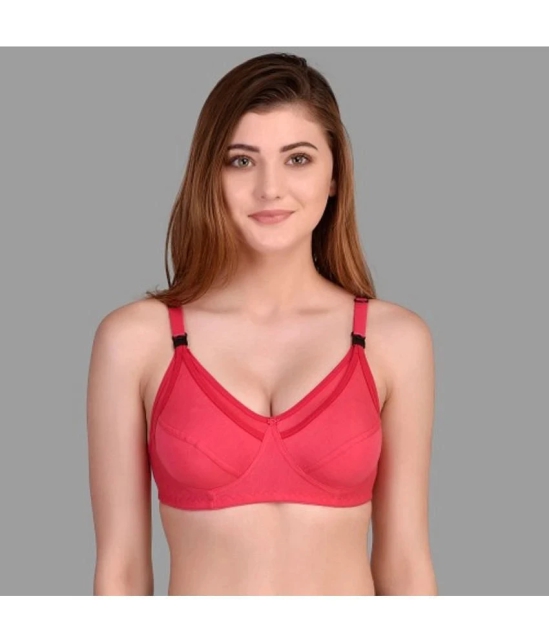 Zourt - Red Cotton Non Padded Womens Everyday Bra ( Pack of 1 ) - None