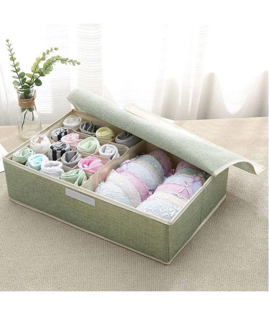 House of Quirk Innerwear Organizer 15+1 Compartment Non-Smell Non Woven Foldable Fabric Storage Box for Closet