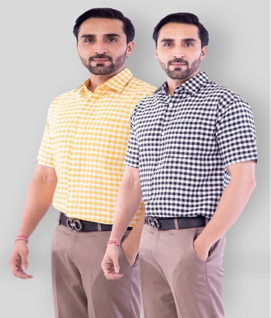 DESHBANDHU DBK - Multicolor Cotton Blend Regular Fit Mens Casual Shirt (Pack of 2) - None