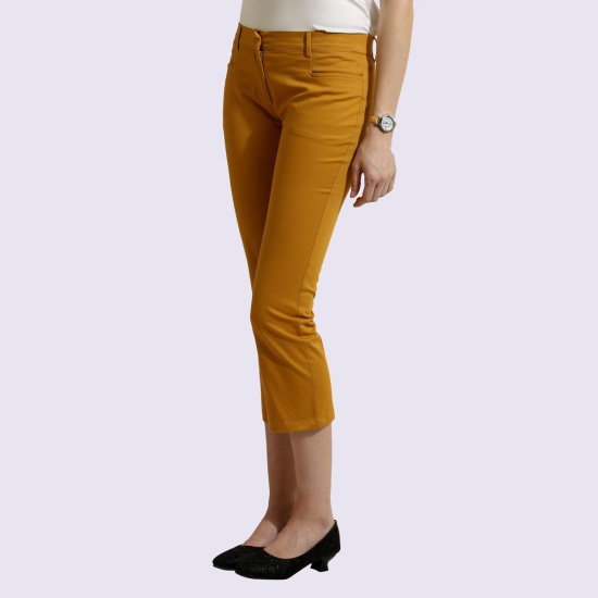 The Rio Pants Cotton Stretch Mustard-M