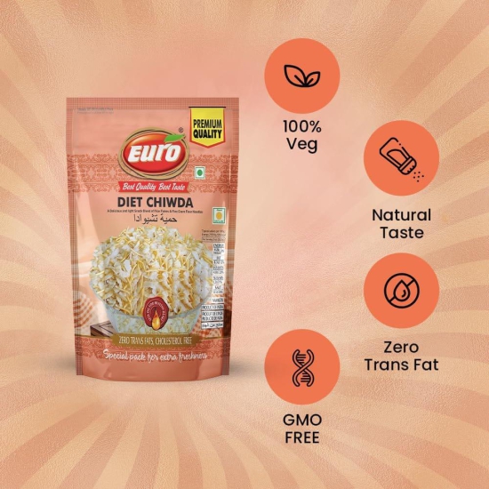 EURO Diet Chiwda Namkeen 350GM | Authentic Taste, Traditional Recipe | Indian Snacks