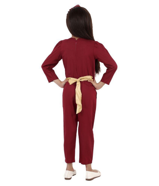 Kids Cave - Maroon Rayon Girls Jumpsuit ( Pack of 1 ) - None