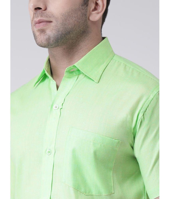 KLOSET By RIAG 100% Cotton Regular Fit Solids Half Sleeves Men's Casual Shirt - Fluorescent Green ( Pack of 1 ) - None