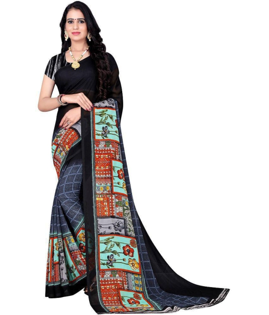 LEELAVATI - Black Georgette Saree With Blouse Piece ( Pack of 1 ) - Black