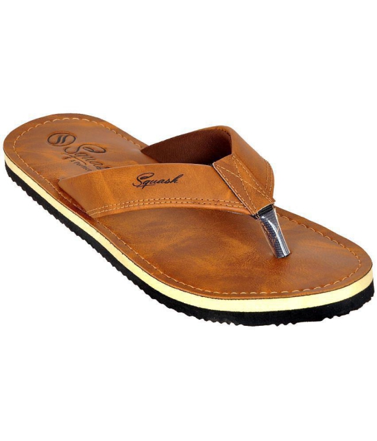 Squash - Tan Men's Thong Flip Flop - None