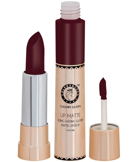 Colors Queen Lip Matte 2 in 1 Long Lasting Matte Lipstick (Bridal Maroon)