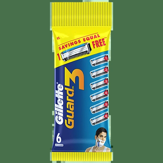 Gillette Guard 3 Blades For Men Pack Of 6 Cartridges, 6 Pcs