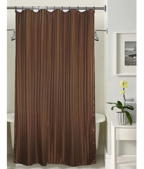 CASA FURNISHING Brown PVC Shower Curtain ( Single )