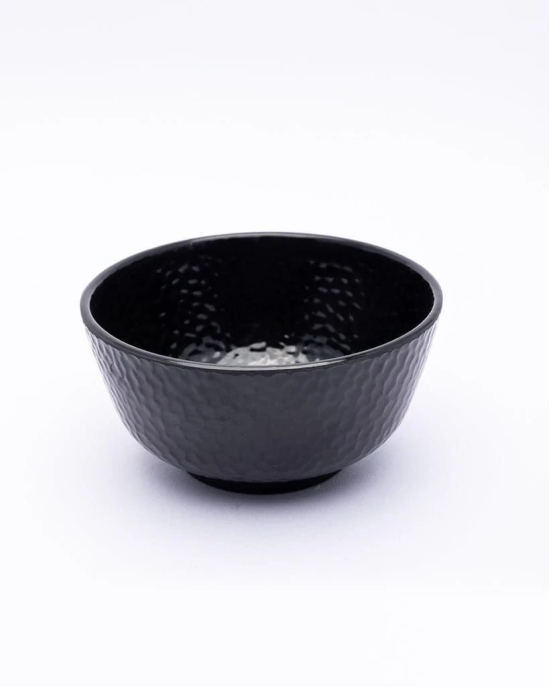 Soup Bowl, Hammered, Melamine, Black, Set of 6