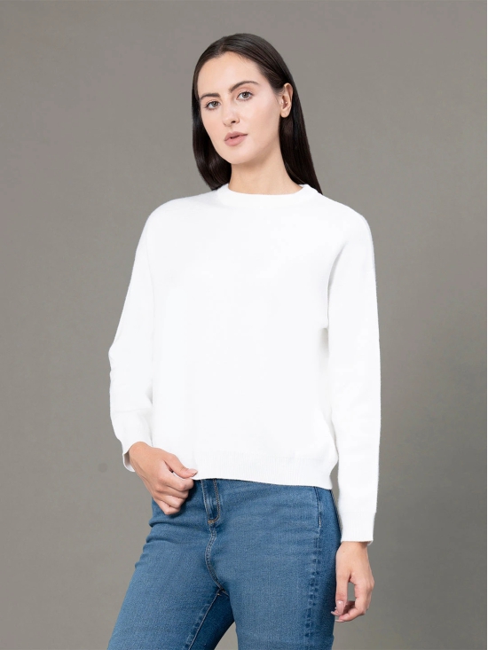 RedTape Round Neck Solid Sweater for Women |  Everyday Comfort