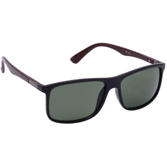 Hrinkar Green Rectangular Sunglasses Brands Black, Brown Frame Goggles for Men & Women - HRS-BT-02-BK-BWN-GRN