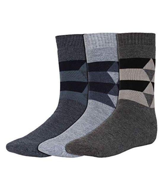 Creature - Woollen Mens Printed Multicolor Mid Length Socks ( Pack of 3 ) - Multicolor