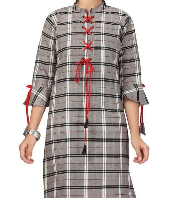 Aarika Gray Cotton Girls Kurti ( Pack of 1 ) - None