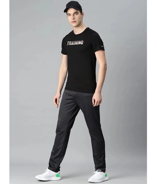 Alcis Black Polyester Slim Fit Mens Sports T-Shirt ( Pack of 1 ) - None