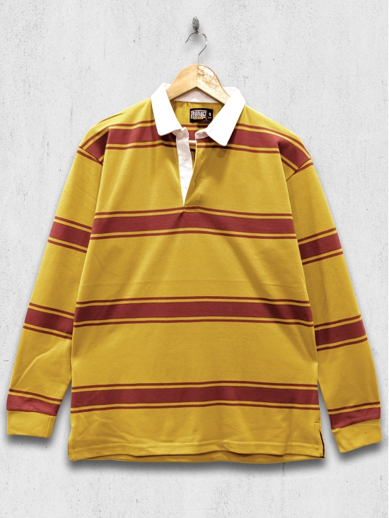 Auto Stripes Yellow Red Polo T-Shirt-XL / Yellow