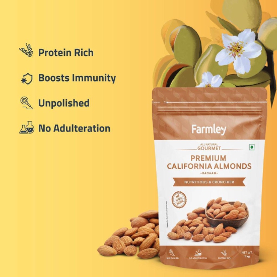 Farmley Premium California Almonds  (1 Kg)