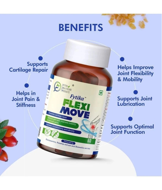 Fytika Flexi Move| Glucosamine, Rosehip Powder extract- (Pack of 2)