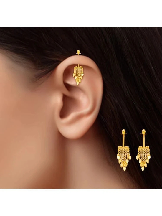 LUV FASHION Gold EarCuff Earrings ( Pack of 2 ) - Gold