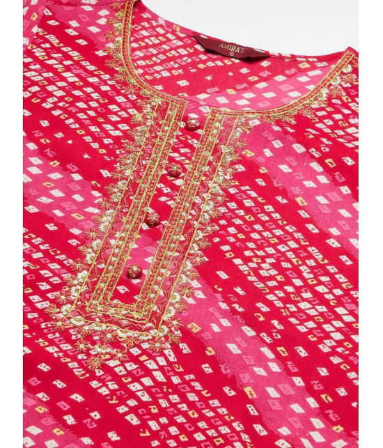 AMIRA'S INDIAN ETHNICWEAR - Pink Straight Rayon Women's Stitched Salwar Suit ( Pack of 1 ) - None