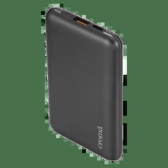 Croma 10000 mAh 22.5W Fast Charging Power Bank (1 Type A & 1 Type C Ports, Black)