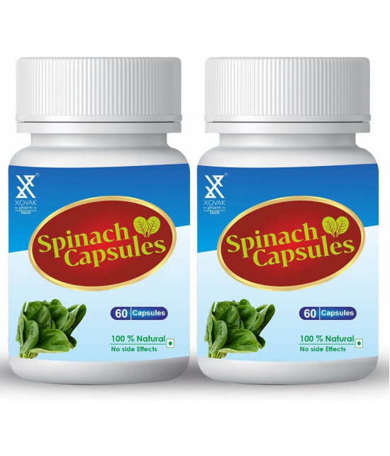 xovak pharmtech Organic Spinach is superfood Antioxidant Capsule 100 gm Pack Of 2